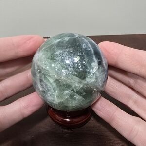 Green Fluorite Crystal Sphere #S 64 mm